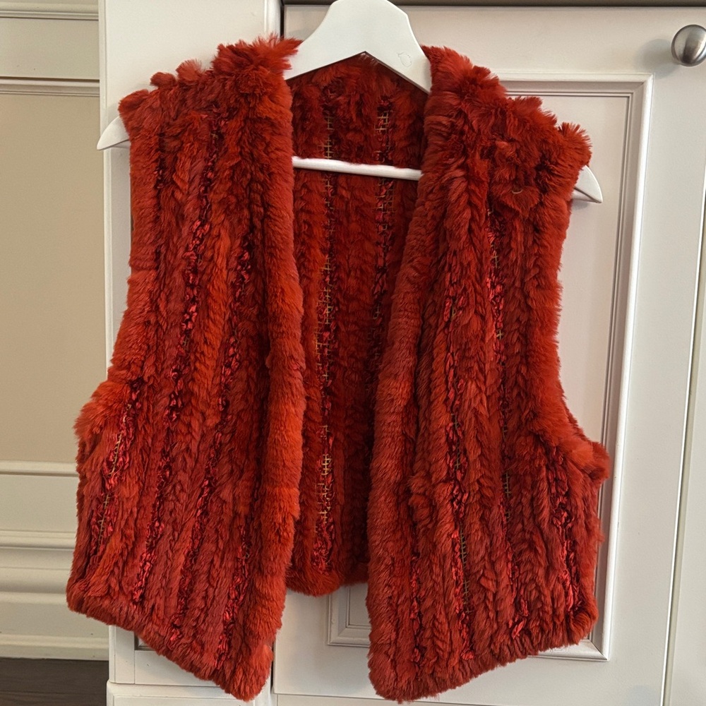 Rust Orange Fur Vest